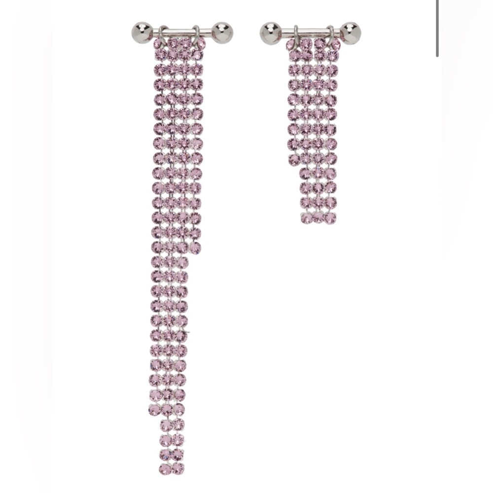 Justine Clenquet Purple and Silver earrings